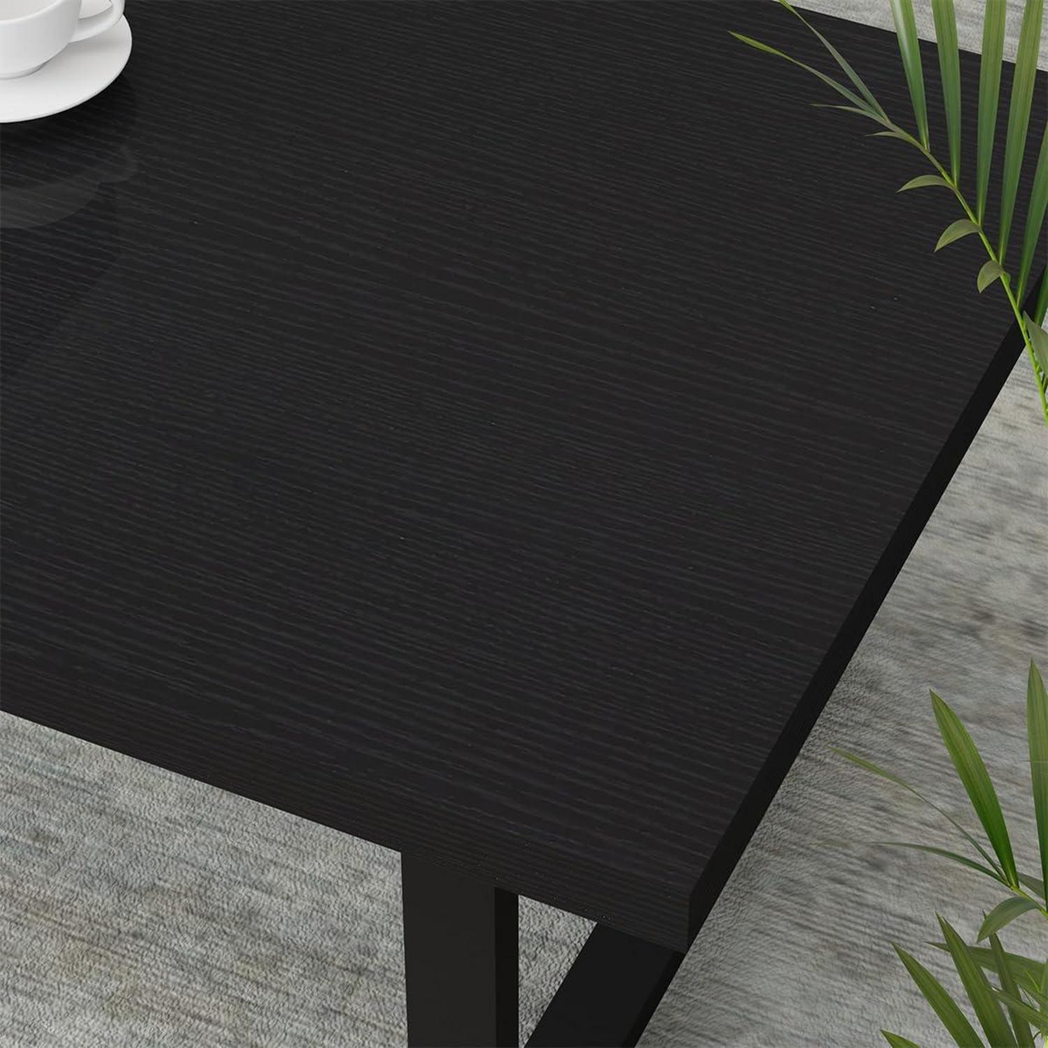 Schwarzer Couchtisch Holz Metallgestell Vintage 100x55x45 cm
