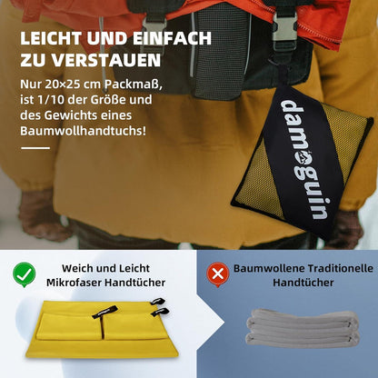 3er-Set Mikrofaser Fitness Handtuch Gelb