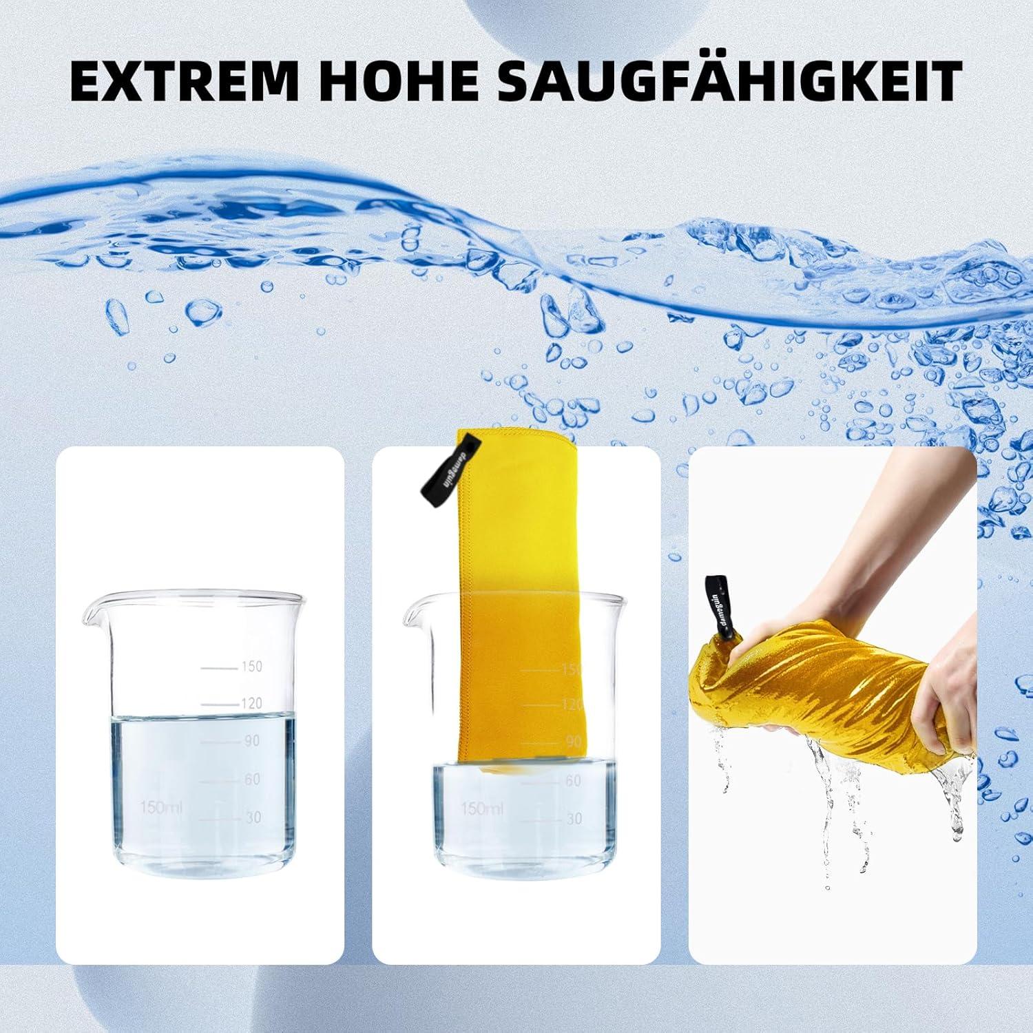 3er-Set Mikrofaser Handtuch, Groß & 2 Stück Klein, Fitness