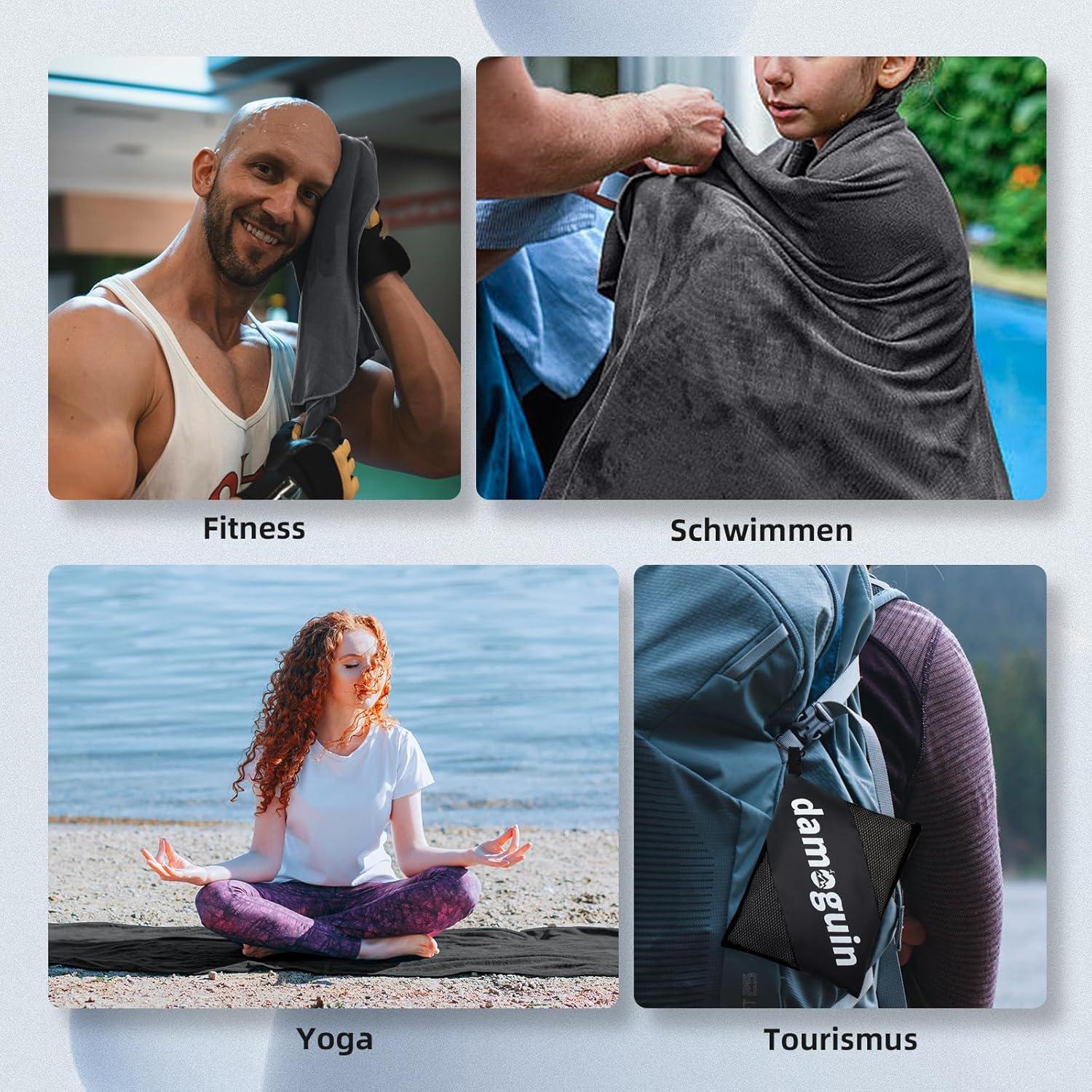 3er-Set Mikrofaser Fitness Handtuch Schnelltrocknend Sport Handtücher