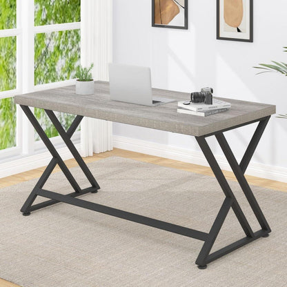 Industrie Design Schreibtisch 140x60x75.5 cm Grau Schwarz