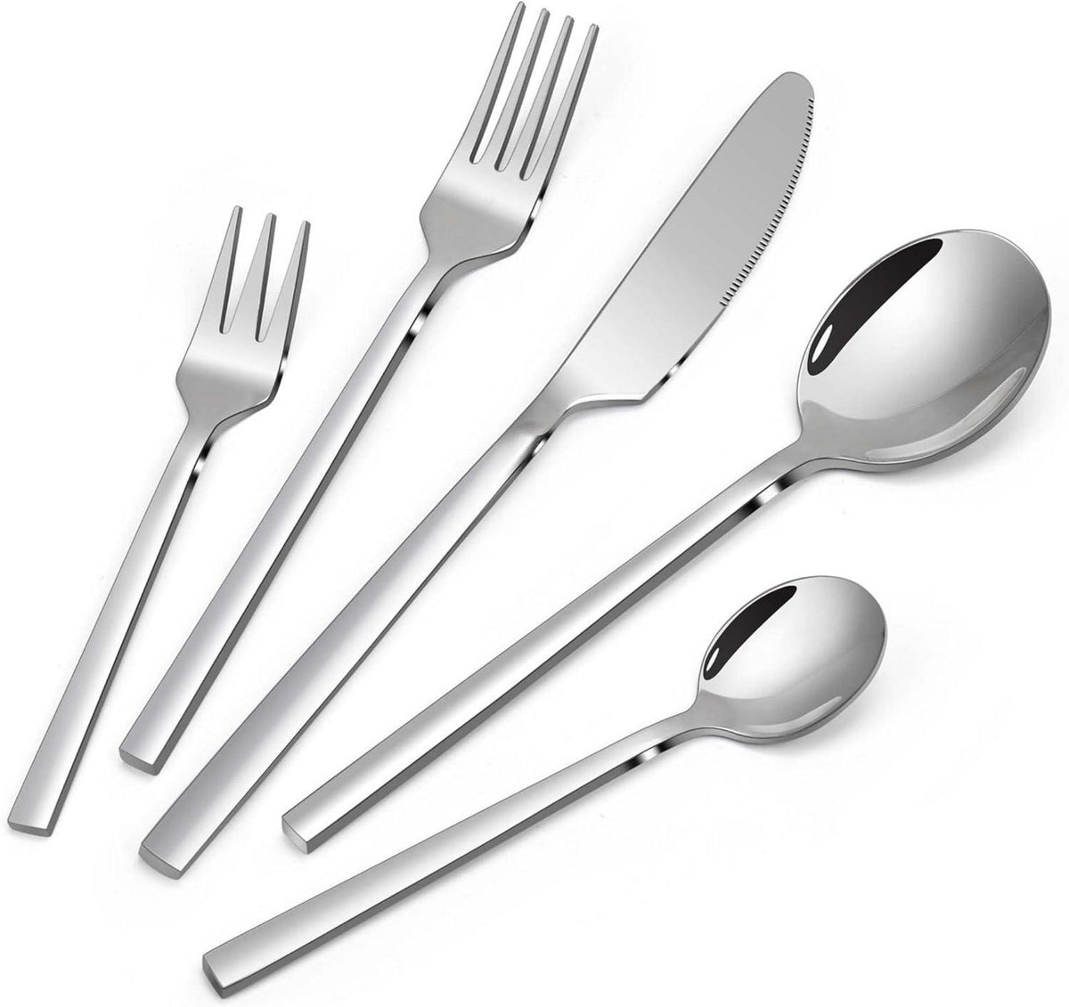 Edelstahl Besteck Set 6 Personen 30 teilig Spülmaschinenfest Silber