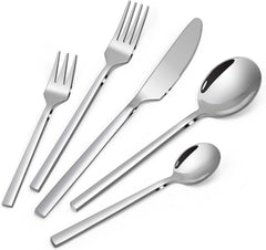 Edelstahl Besteck Set 6 Personen 30 teilig Spülmaschinenfest Silber