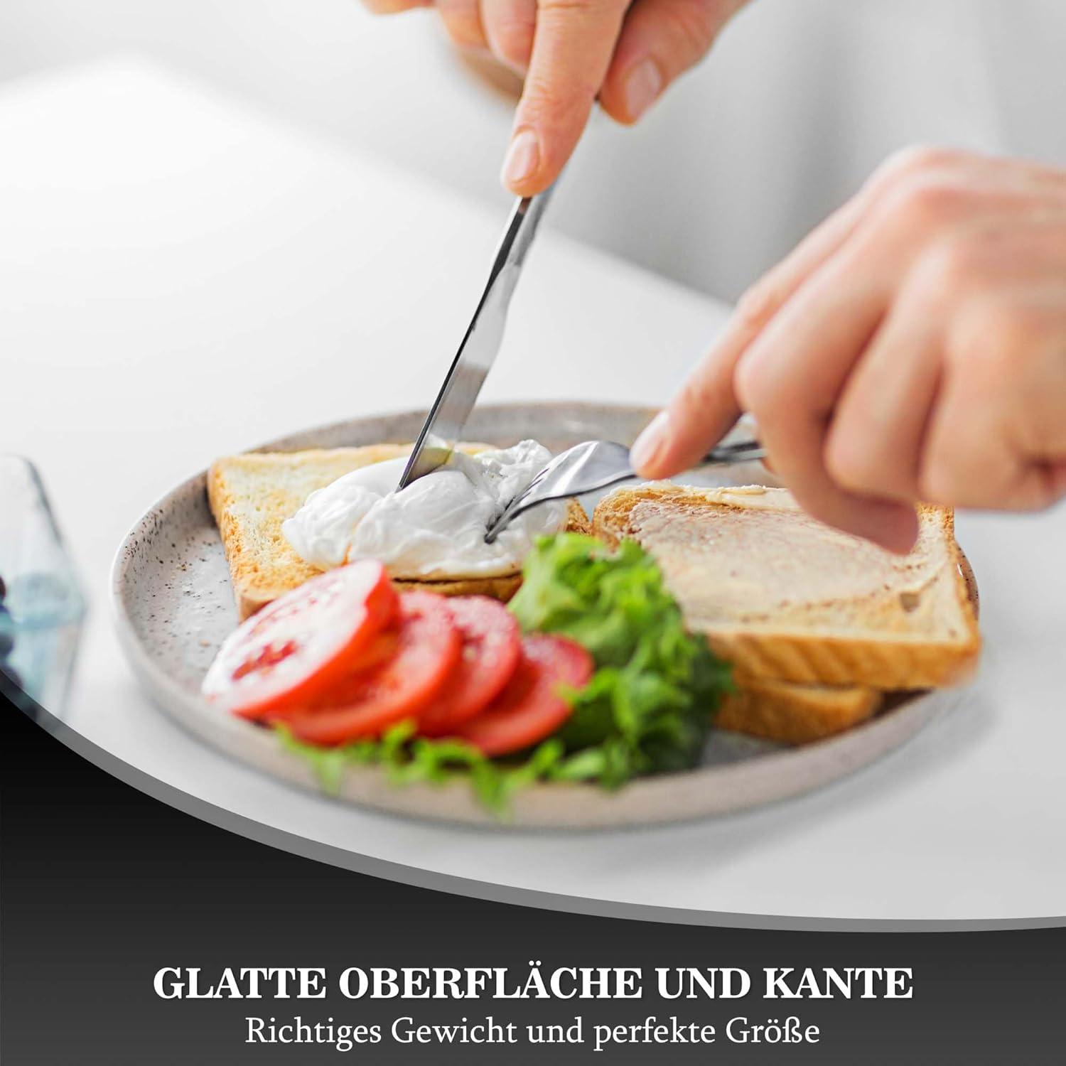30-teiliges Edelstahl Besteck Set für 6 Personen Spülmaschinenfest