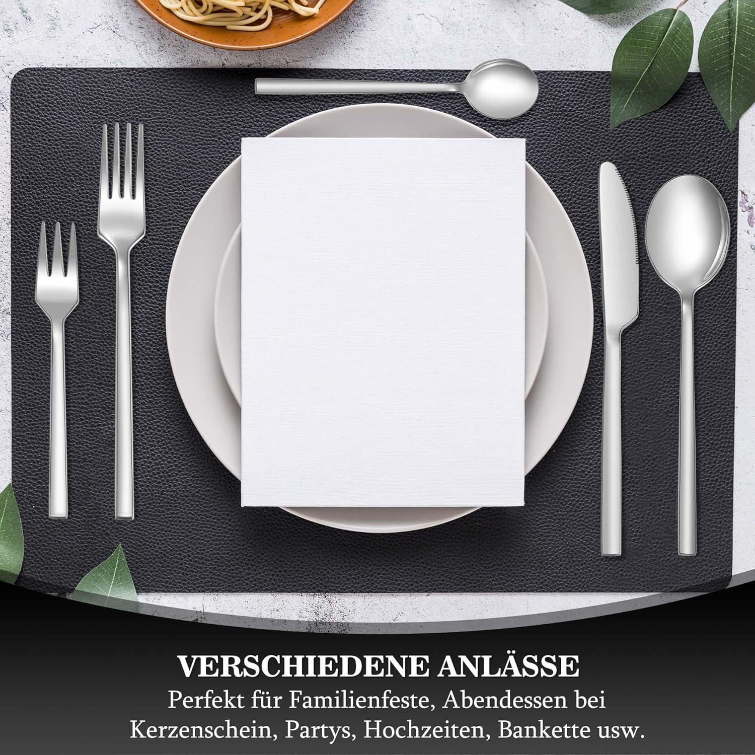 30-teiliges Edelstahl Besteck Set für 6 Personen Spülmaschinenfest