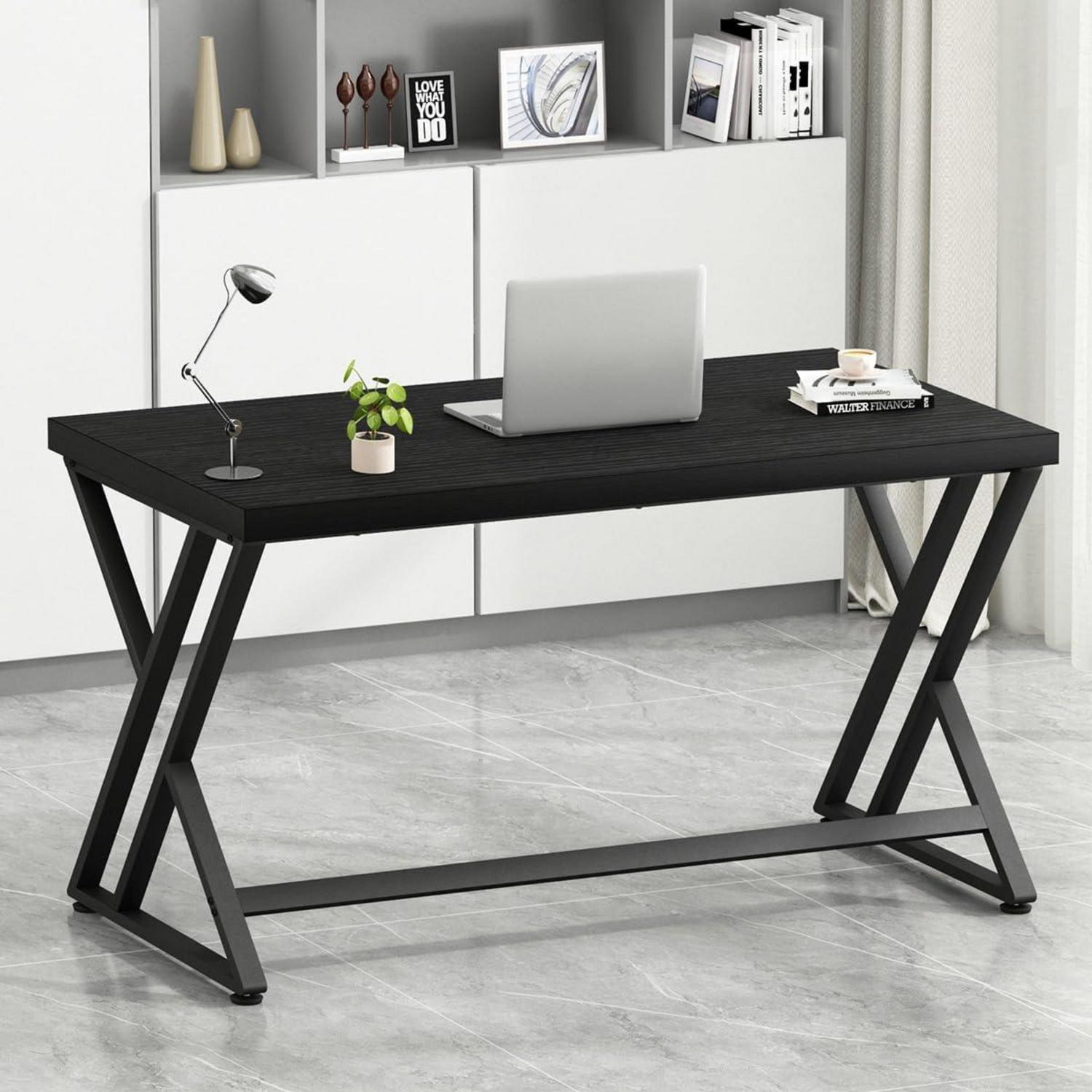 Mudmasa Industrieller Schreibtisch Holz Metall 120x60 cm Schwarz