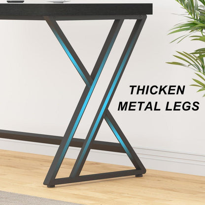 Schreibtisch Büromöbel PC Tisch Holz Metallgestell 120x60 cm Schwarz