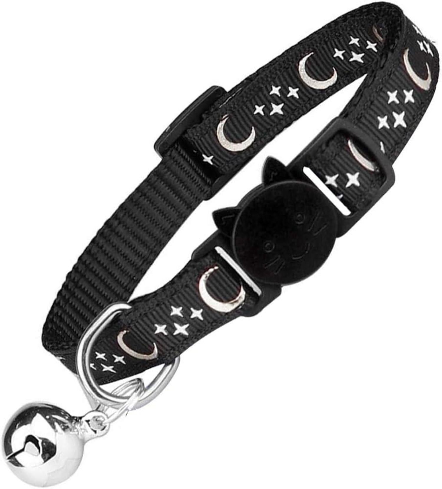 2er Pack Reflektierende Katzenhalsbänder Verstellbar 19-32cm Schwarz