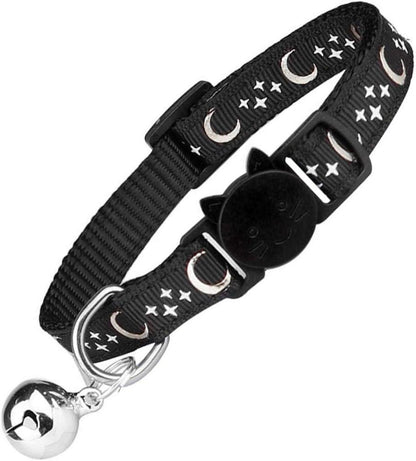 2er Pack Reflektierende Katzenhalsbänder Verstellbar 19-32cm Schwarz