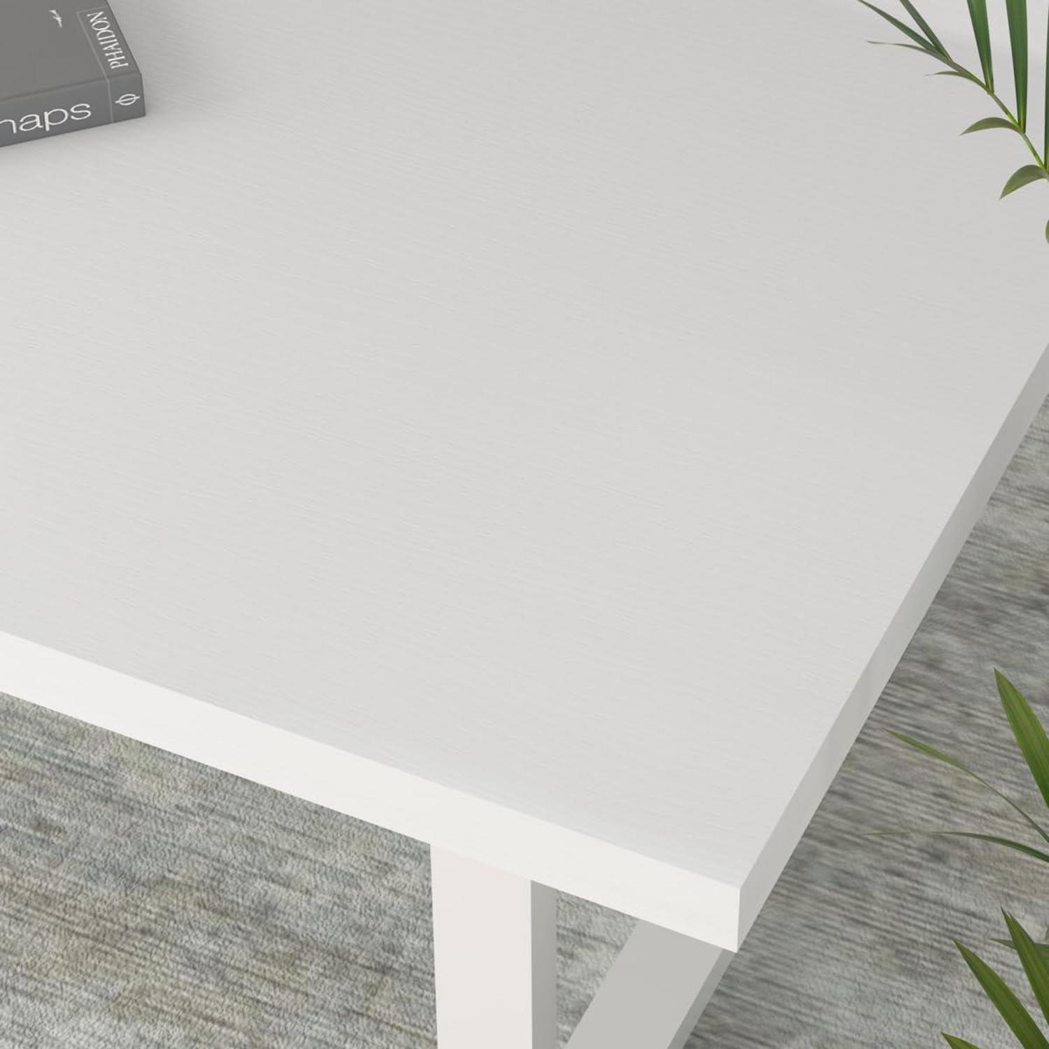 Weißer Couchtisch Klein & Modern Holz Metallgestell 100x55x45cm