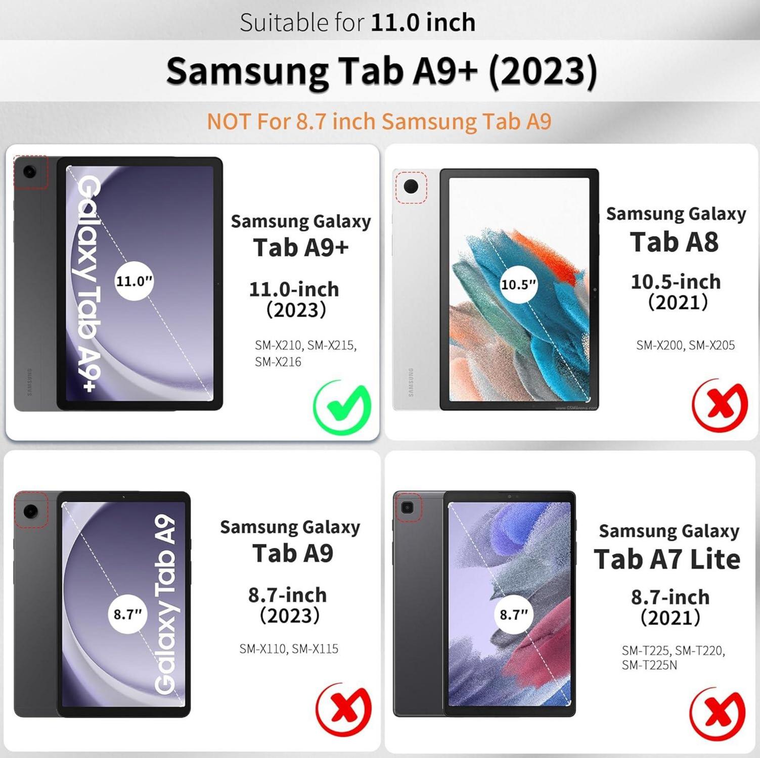 Samsung Galaxy Tab A9+ Plus 11 Zoll 2023 Hülle PU Leder