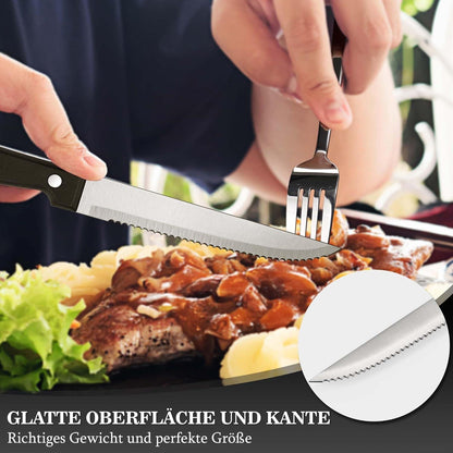 36-teiliges Edelstahl Besteck Set für 6 Personen inkl. Steakmesser