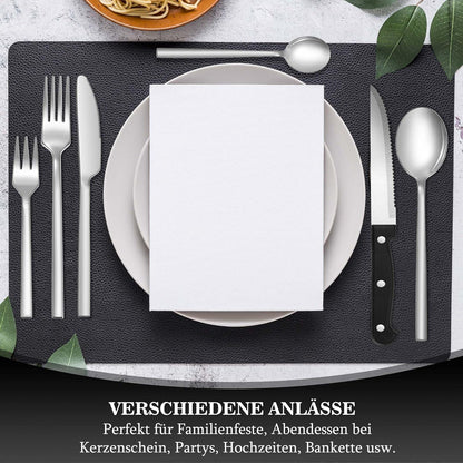 36-teiliges Edelstahl Besteck Set für 6 Personen inkl. Steakmesser