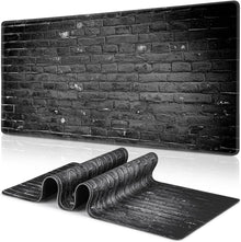Gaming Mauspad XXL 900x400mm Schwarze Ziegelmauer Vernähte Kanten