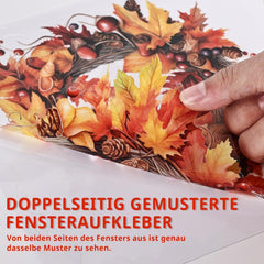 Fensterbilder Herbst Katze Kürbis Ahornblatt Selbstklebend Aufkleber 76 Stück