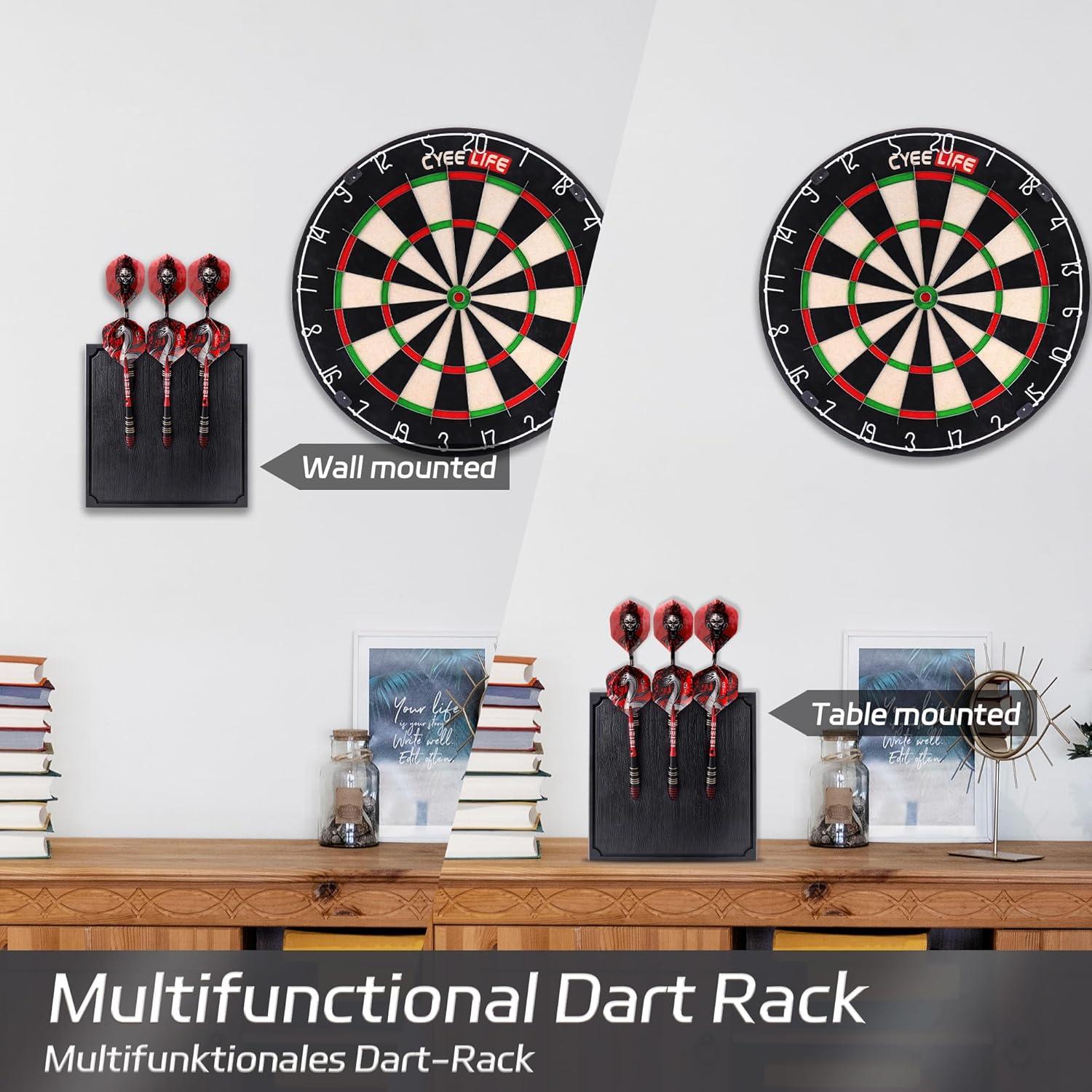 Dart Halterung für 6 Darts Wandmontage Schwarz Matte Finish