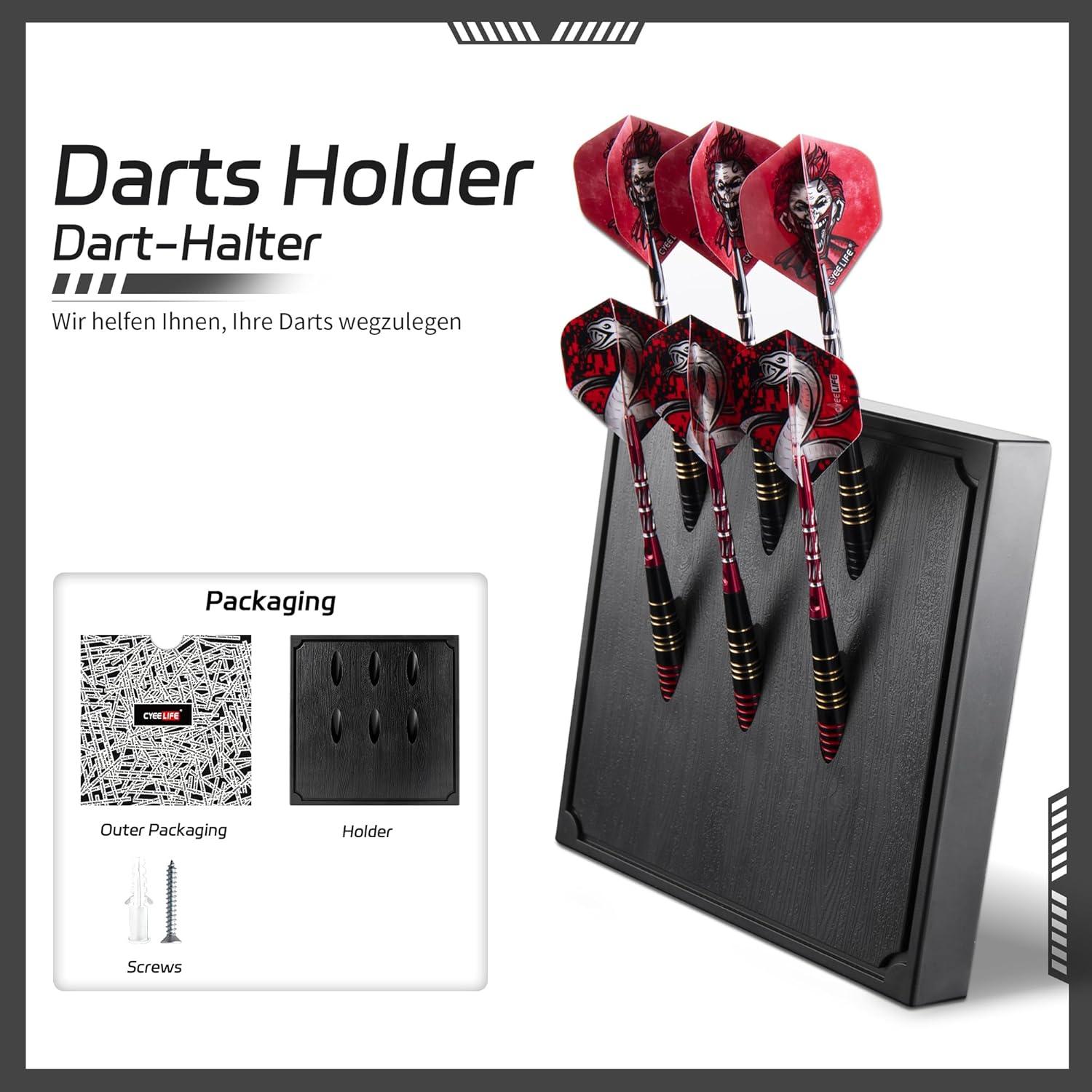 Dart Halter Kunststoff Wandhalterung 6 Darts Softdarts Steeldarts Schwarz