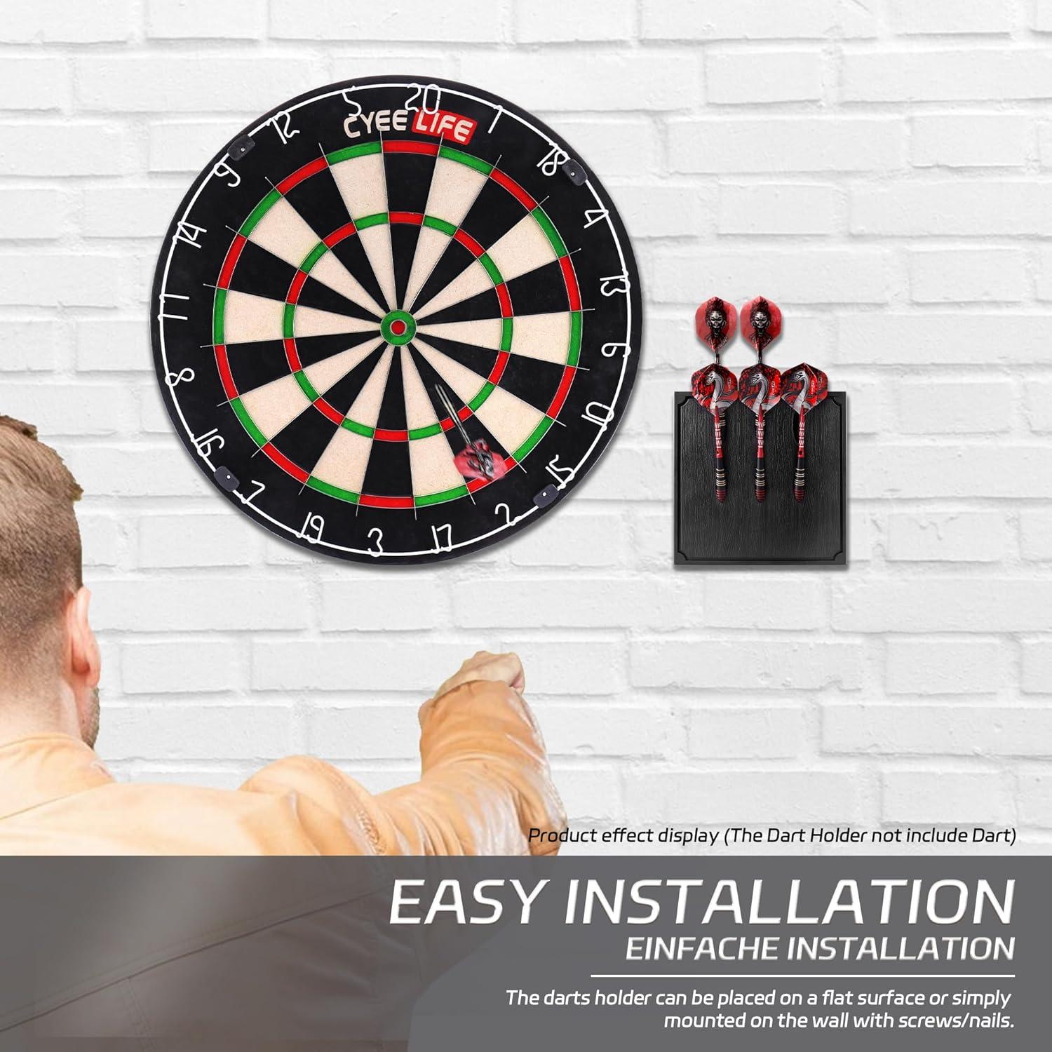 Dart Halter Kunststoff Wandhalterung 6 Darts Softdarts Steeldarts Schwarz