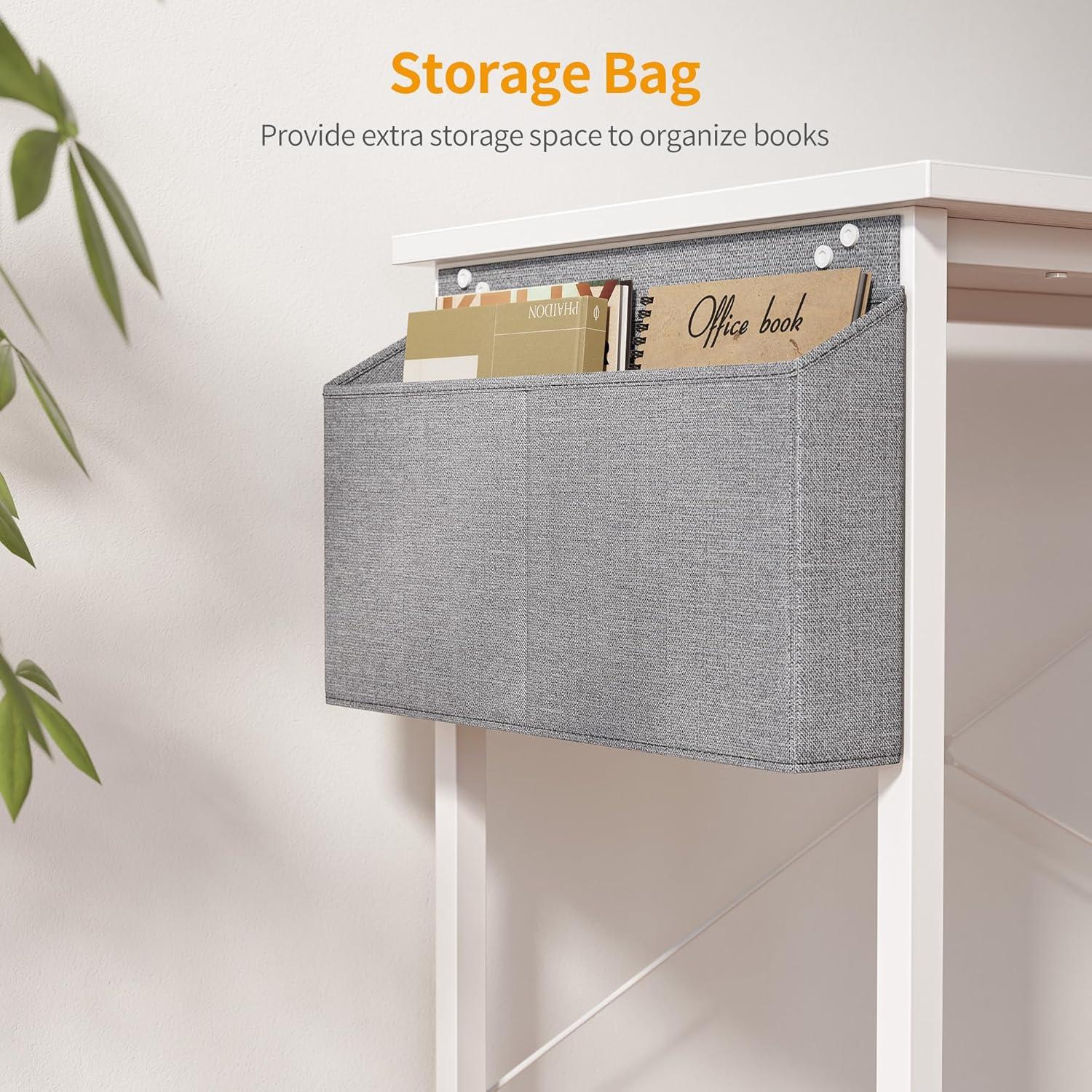 CubiCubi 100cm Weiß L-förmiger Eckschreibtisch mit Regalen