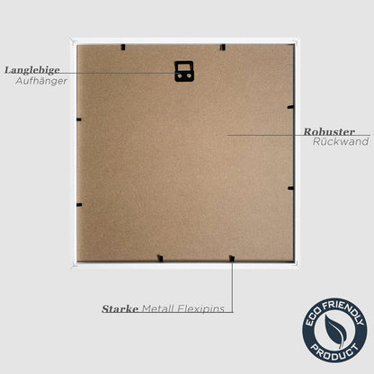 VUVUZULA Bilderrahmen 3er Set Weiß Holz 30x30cm Quadratisch Fotorahmen