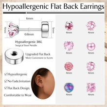 Kleine hypoallergene Chirurgenstahl Ohrringe Set Opal CZ
