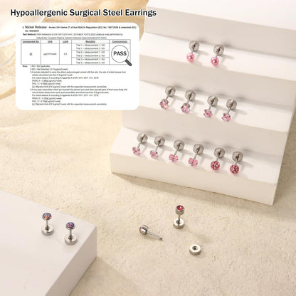 Hypoallergene Opal Perle Zirkonia Ohrstecker Set Chirurgenstahl 8 Paar