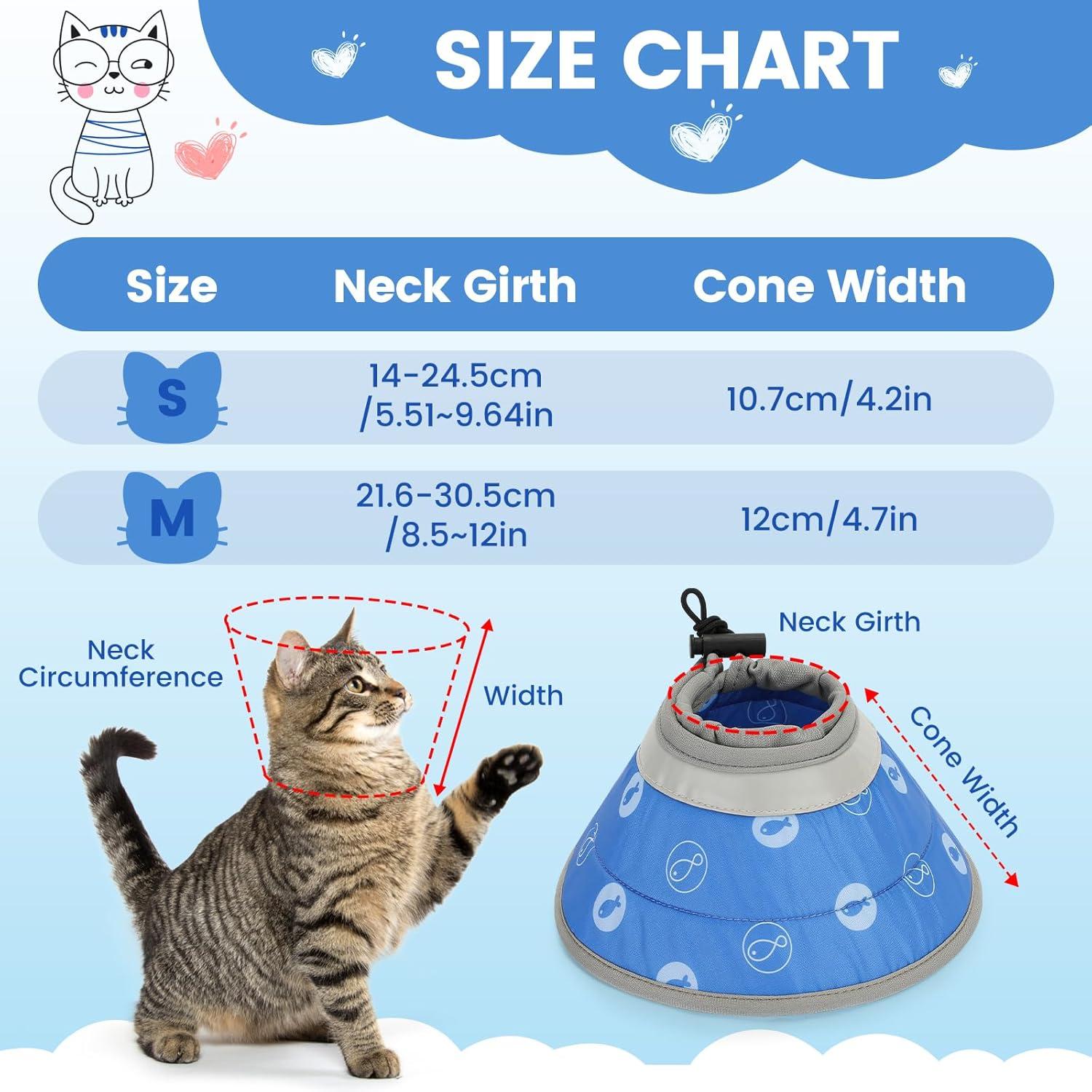 Halskrause Katze Wasserdicht Weich Verstellbar Nach OP (Blau
