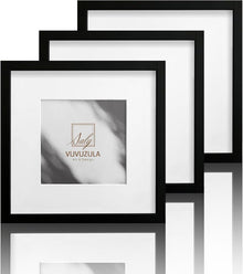 Schwarze Holz Bilderrahmen 20x20cm Set 3er Quadratisch Fotorahmen