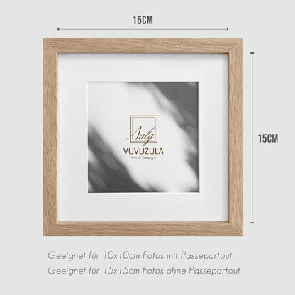 Bilderrahmen Set 15x15cm Eiche Holzrahmen Fotorahmen MDF Rahmen Natur