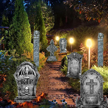 7er Grabstein Halloween Deko Set 82 cm Friedhof Garten
