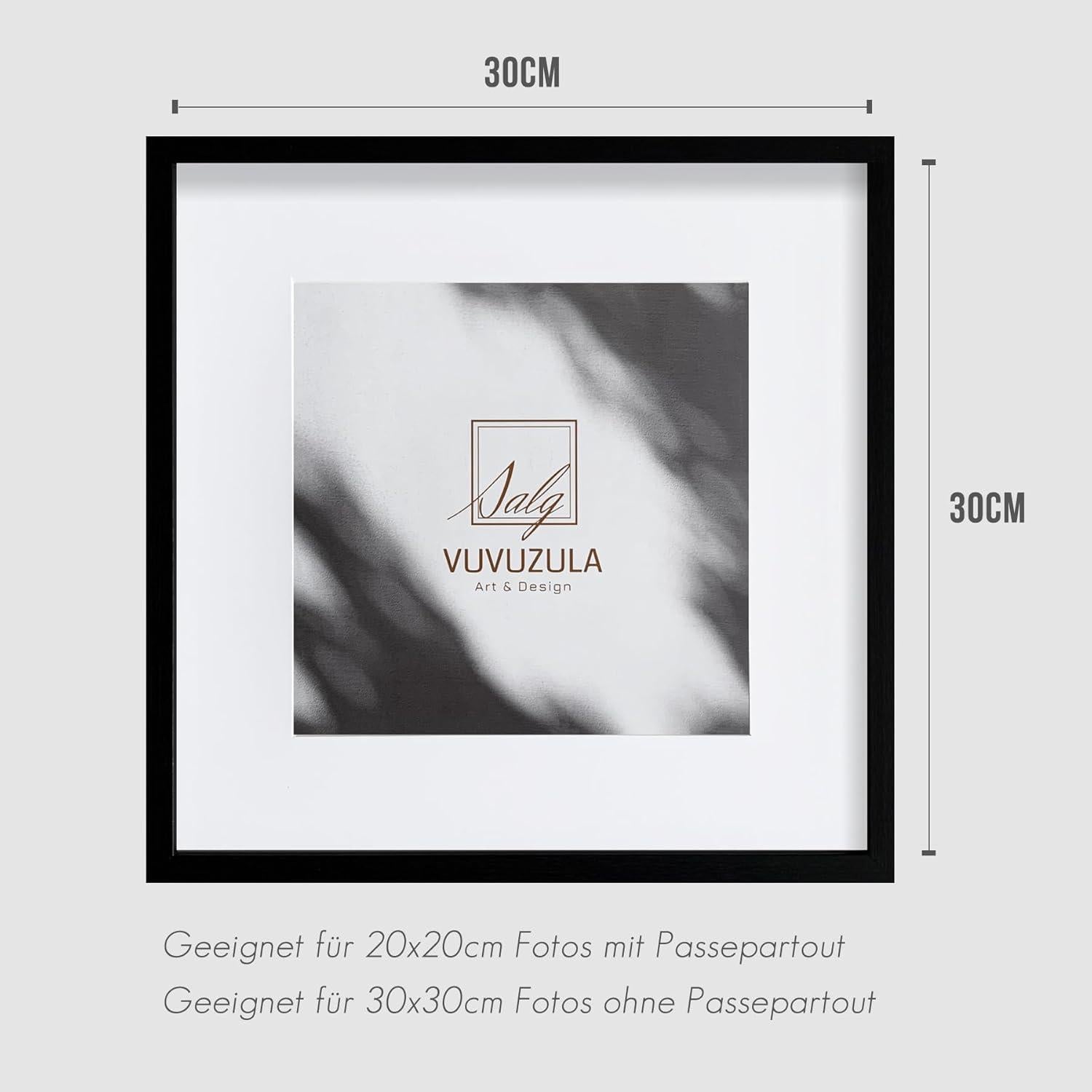 Bilderrahmen Holz Schwarz 30x30cm Fotorahmen 3er Set Passepartout