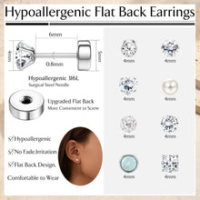 Hypoallergene Chirurgenstahl-Ohrstecker Set Opal Perle