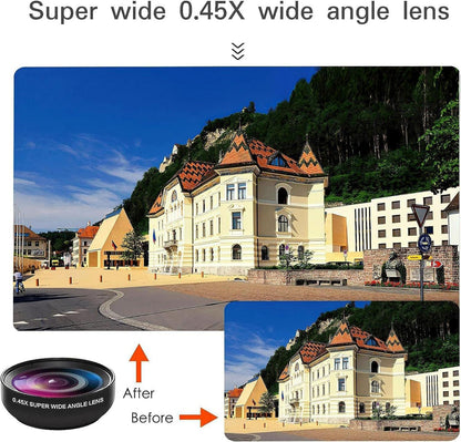 Handy Objektiv Kit 0.45X Weitwinkel und 12.5X Makroobjektiv