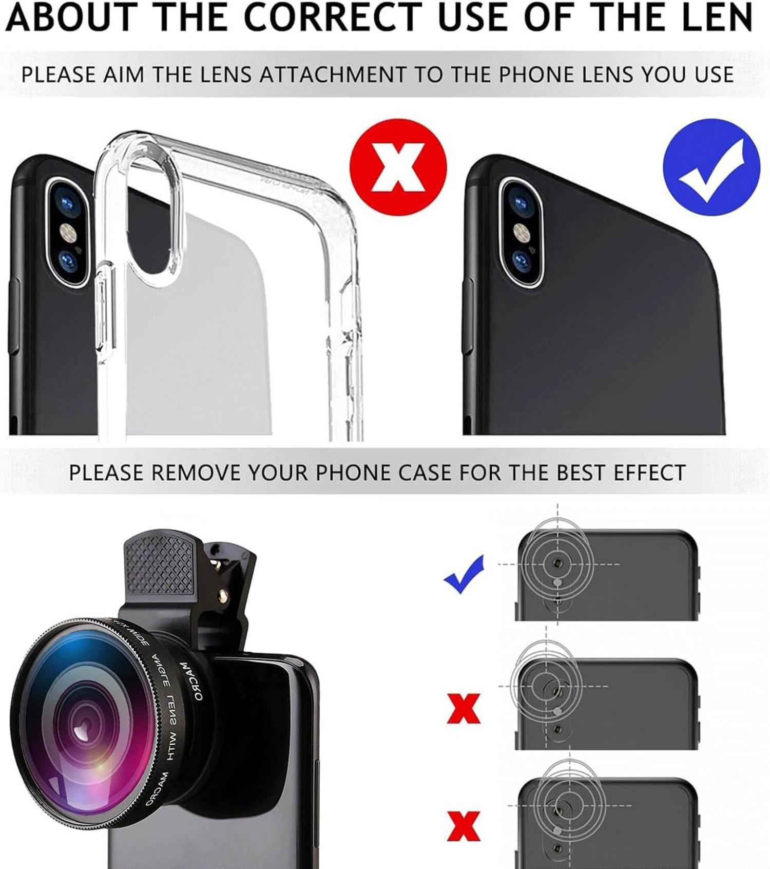 2 in 1 Handy Weitwinkel Makroobjektiv Kit für iOS Android Smartphone