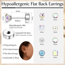 Hypoallergene Ohrstecker-Set Chirurgenstahl Opal Zirkonia 8