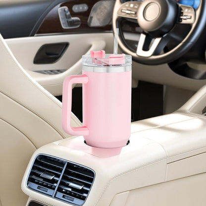 Thermobecher mit Strohhalm 1,2L Vakuumisoliert Edelstahl