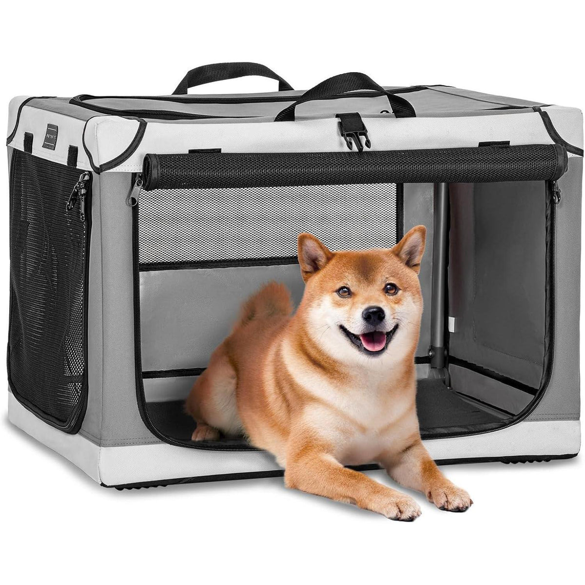 Faltbare Hundebox für Zuhause & Auto – Komfortabel & Sicher (L)