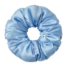 Jumbo Haargummi Maulbeerseide Seide Haarschleife XL Blau
