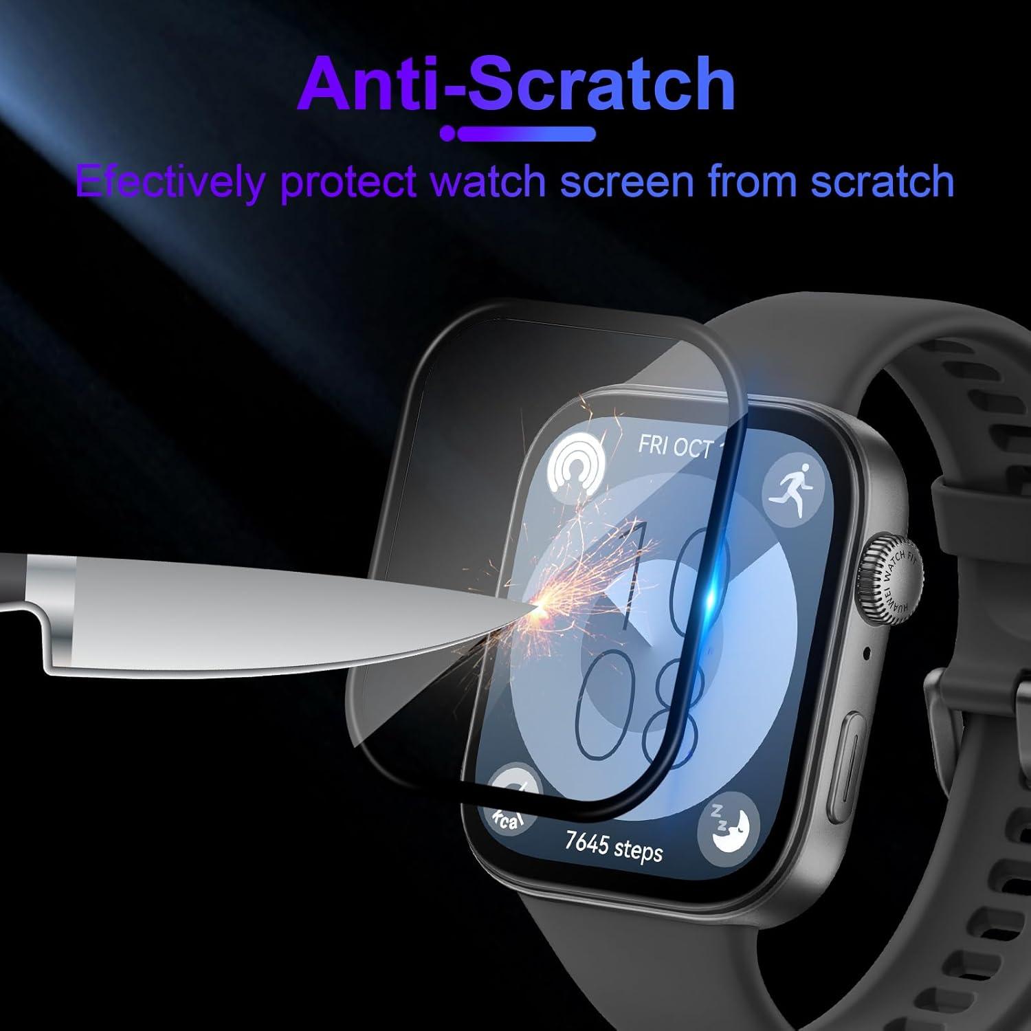 Schutzfolie HUAWEI Watch FIT 3 Panzerglas Klar Anti-Bubble【3