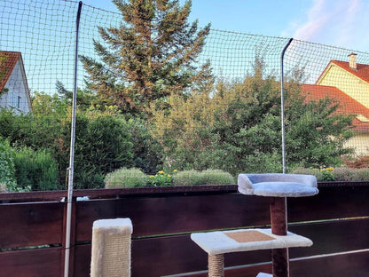 Gekufa Balkon Katzennetz 4x3m Schwarz Drahtverstärktes Katzenschutznetz