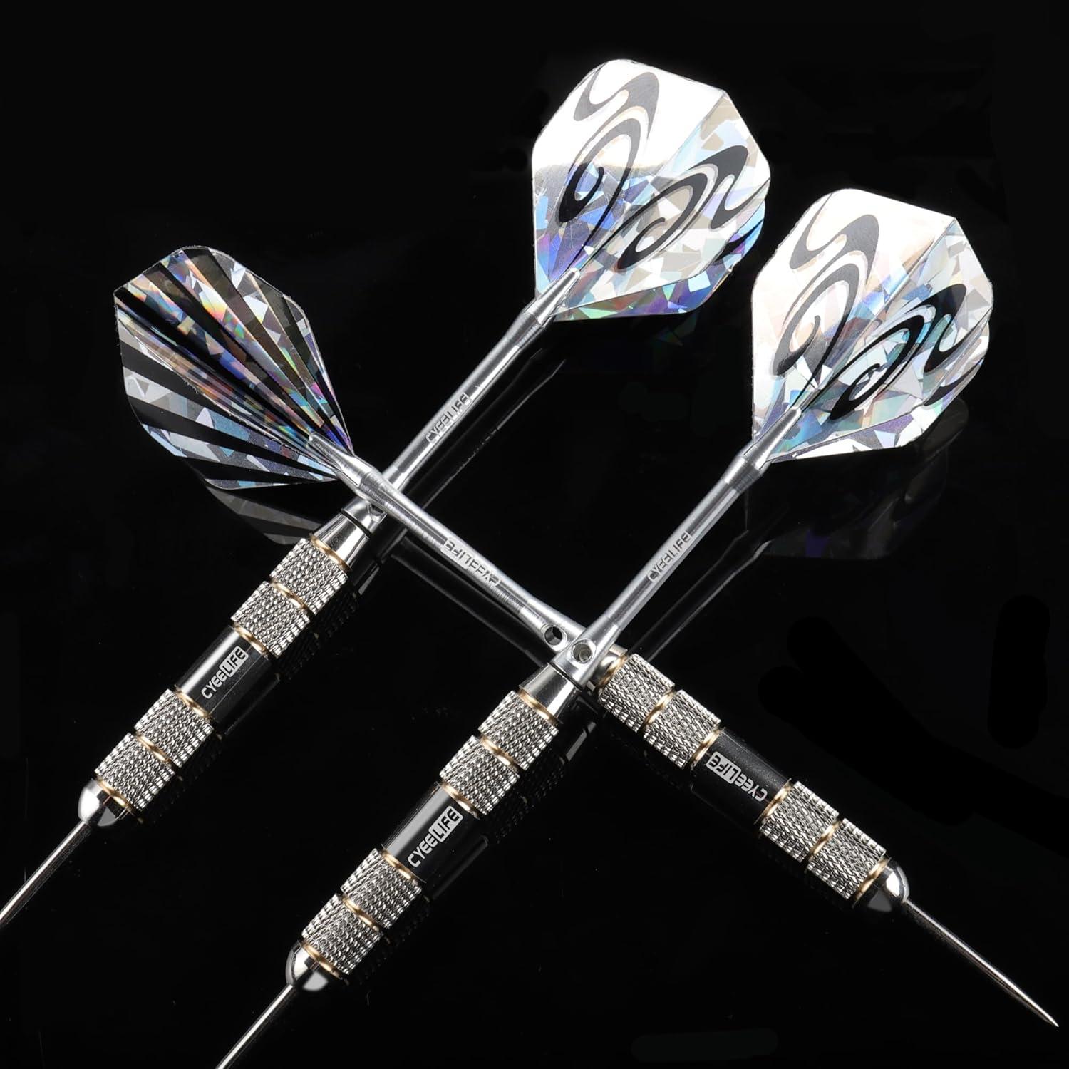 CyeeLife Steel Darts 24g Metallspitze Aluminium Schäfte 3 Stück