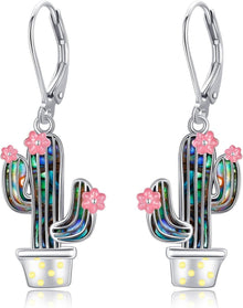925 Sterling Silber Kaktus Ohrringe Sukkulenten Dangle Drop Titel