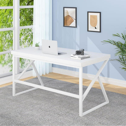 Schreibtisch Computertisch PC Tisch Weiß Holz 140x60cm
