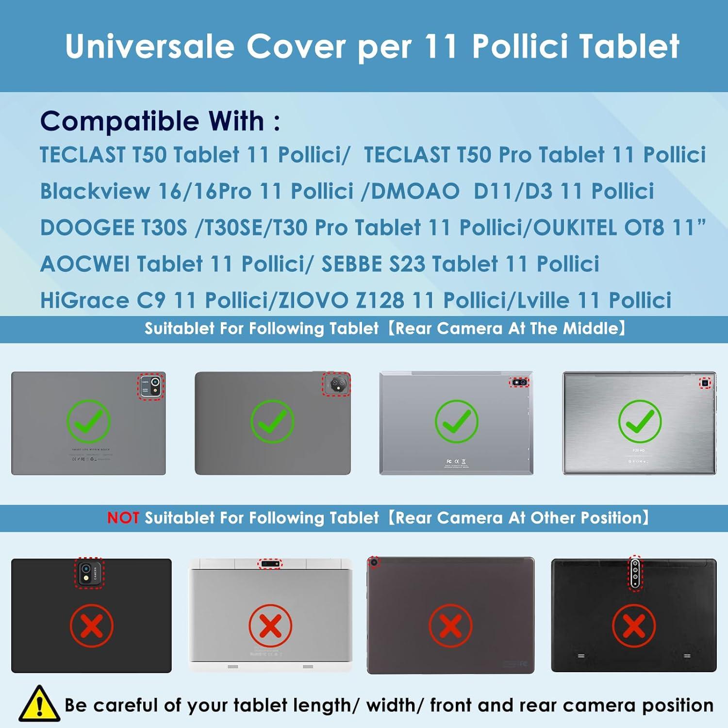 Universal Tablet Hülle 11 Zoll Cover Case Schwarz Magnetisch Standfunktion