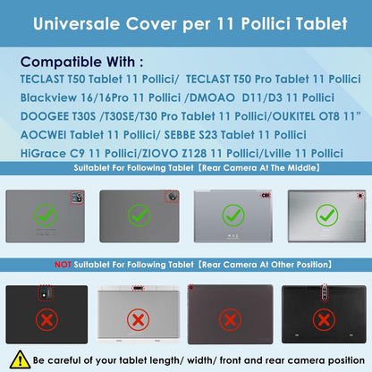 Universal Tablet Hülle 11 Zoll Cover Case Schwarz Magnetisch Standfunktion