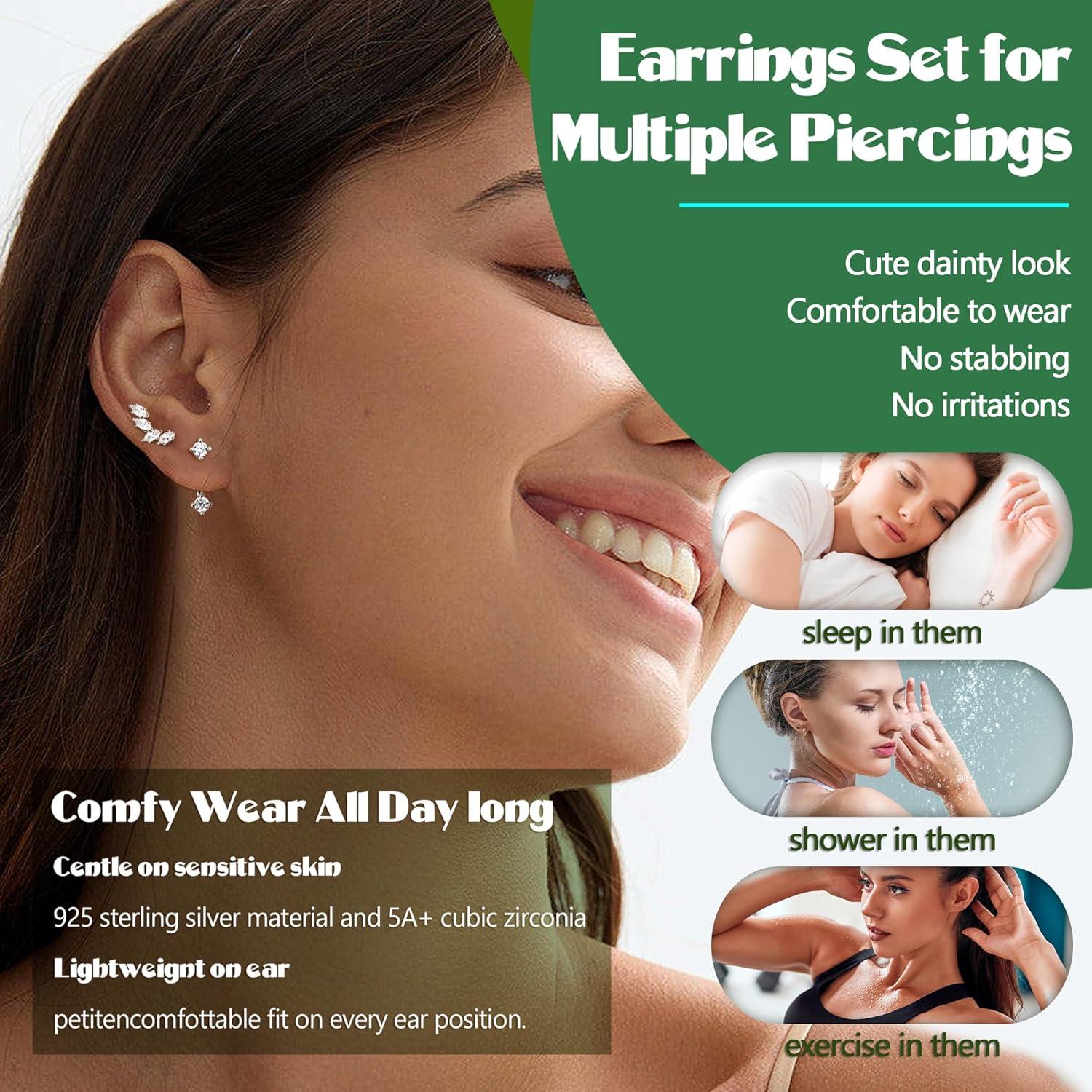 Ohrringe Silber 925 Set Zirkonia Schmetterling Piercings G:StyleG