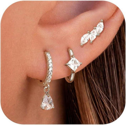 Ohrringe Silber 925 Damen Mädchen 14K vergoldet Zirkonia Schmetterling
