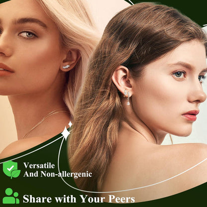 JeweBella Ohrringe Set Silber 925 Damen 14K Gold Zirkonia Schmetterling