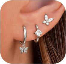 Ohrringe Silber 925 Damen Mädchen 14K vergoldet Zirkonia Set