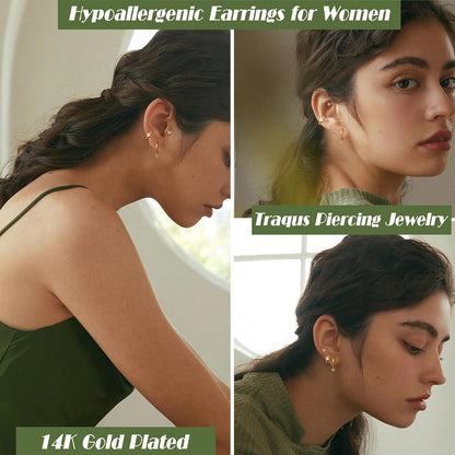 JeweBella Ohrringe Set Silber 925 Damen 14K Vergoldet Zirkonia Schmetterling
